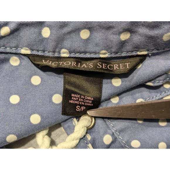 Victoria's Secret polka dots lace up blouse S/P - Picture 6 of 7